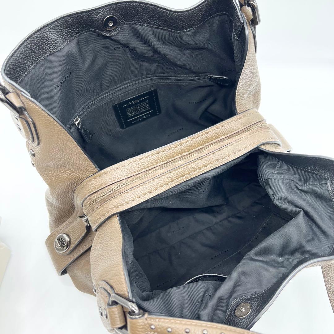 美品✨コーチ　ショルダーバッグ　ウエスタンリベット　イーディー　レザー　ブラウン