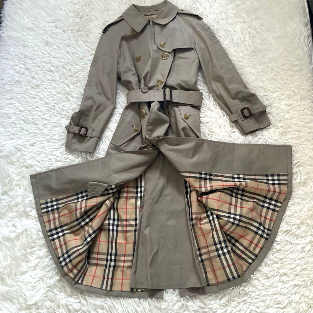 BURBERRYs バーバリー ノバチェック　ロングトレンチコート7AB2