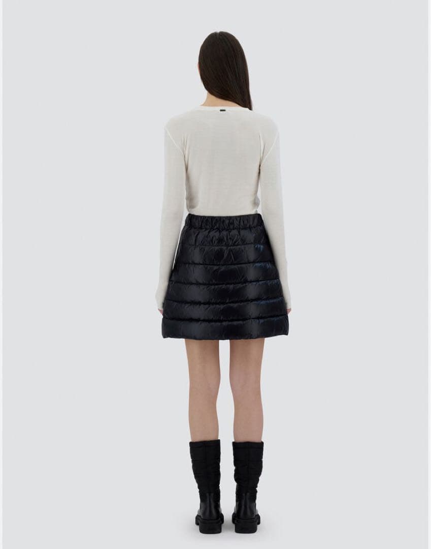 未使用✨HERNO ナイロンミニスカート 40 ネイビー ダウンスカート