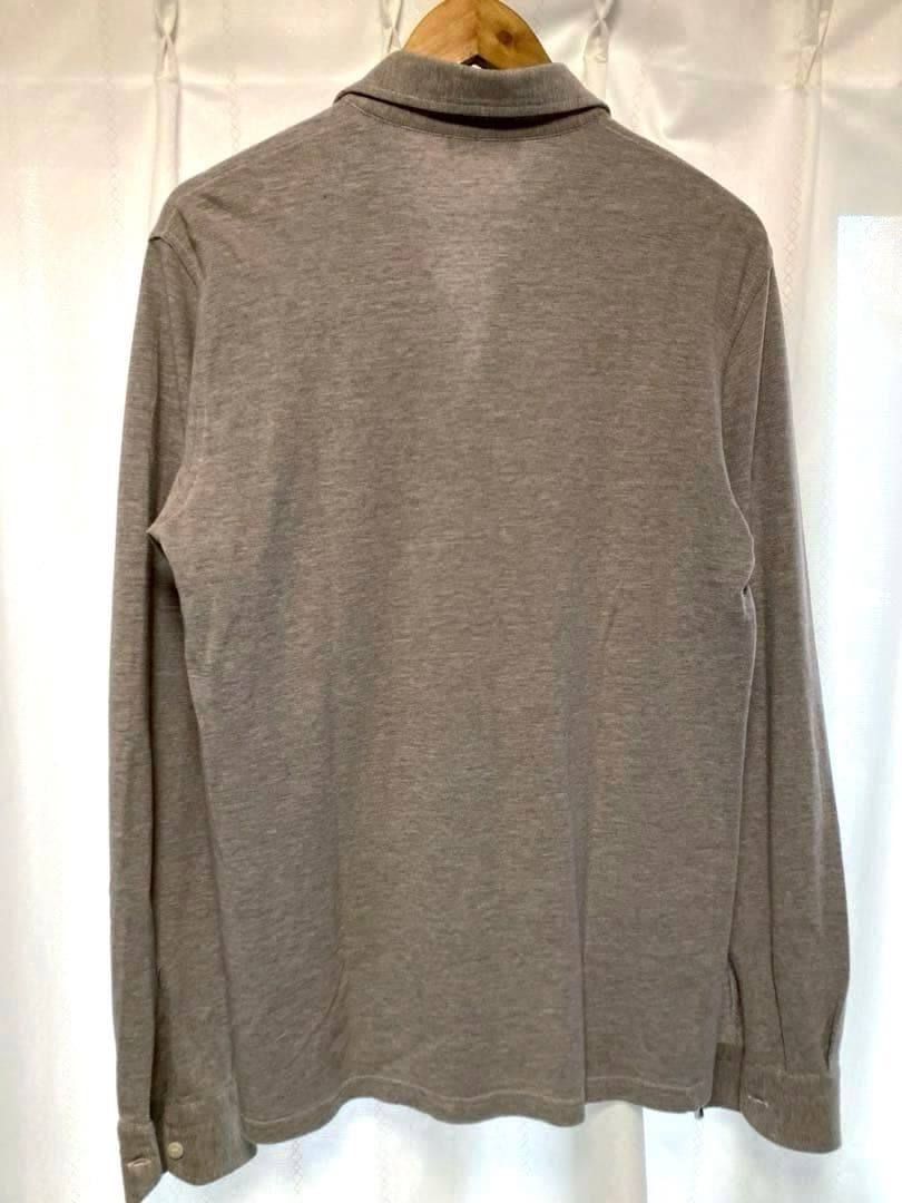 【美品】BARBA／バルバ／ニットポロ／ロングスリーブ／ベージュ／イタリア製