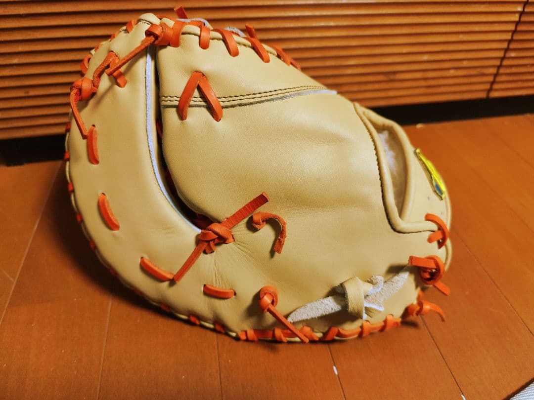 硬式野球ファーストミット クリーム×オレンジ