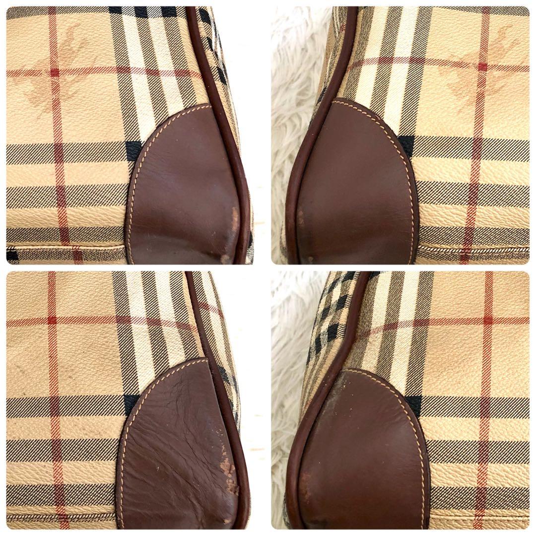 【大容量】バーバリー ボストンバッグ 2way ノバチェック PVC 肩掛け