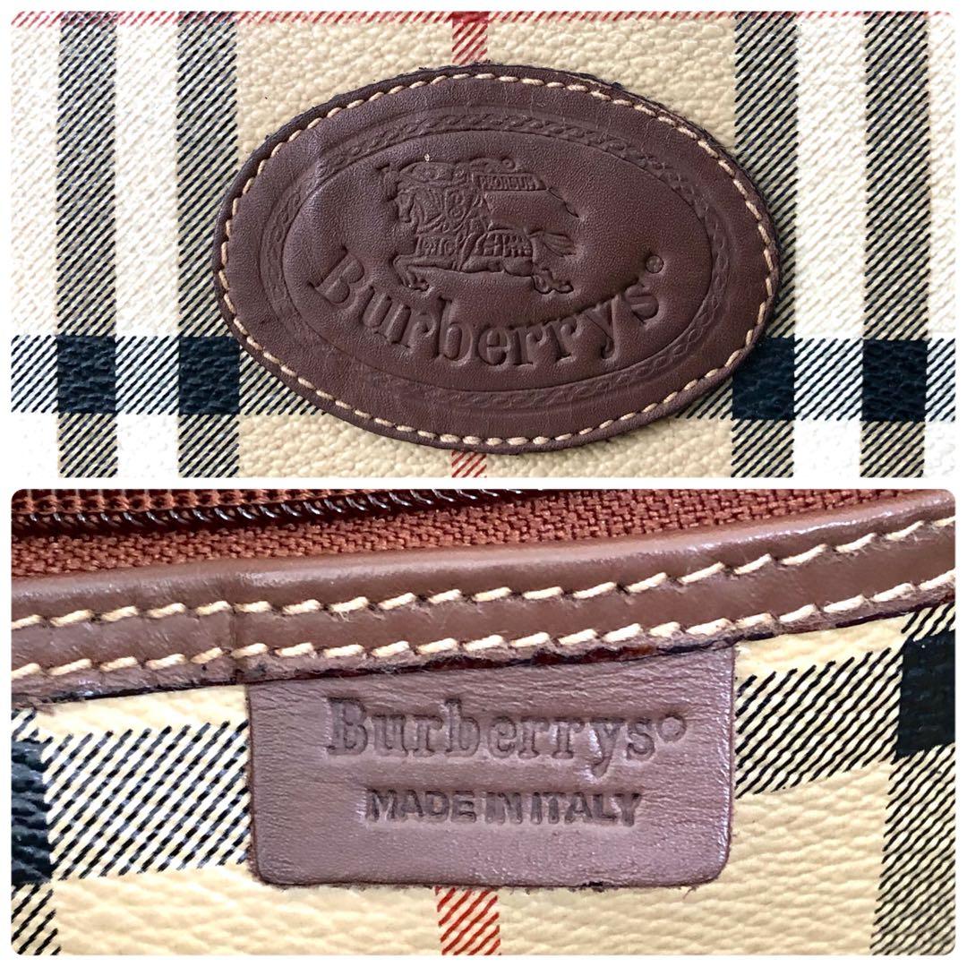 【大容量】バーバリー ボストンバッグ 2way ノバチェック PVC 肩掛け