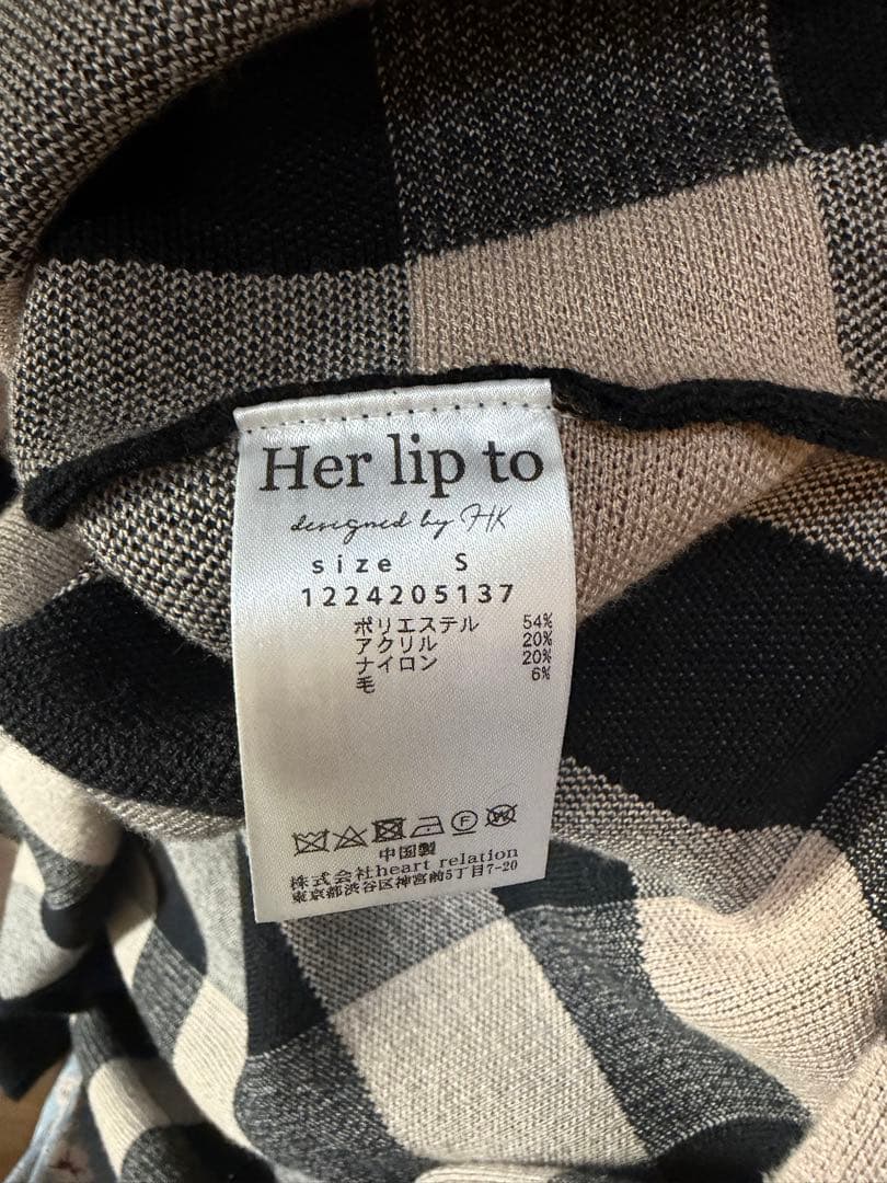 ワンピース Herlipto Plaid Jacquard Knit Dress S