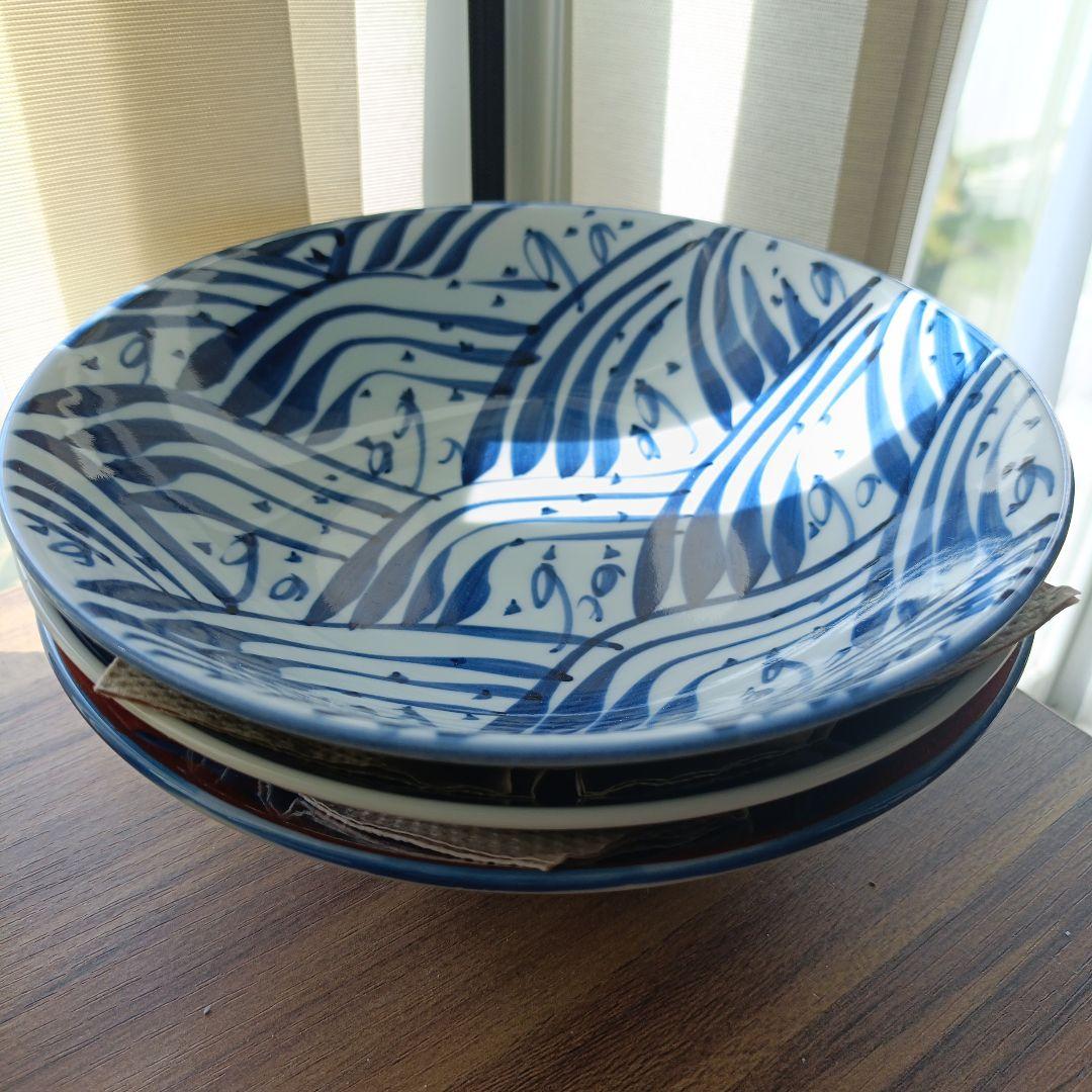 源右衛門　絵柄違い深皿 3点セット