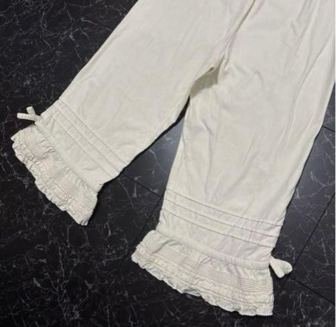 ピンクハウス セミスエード両面起毛パンツ 裾ローン使い ７分丈 ドロワーズパンツ