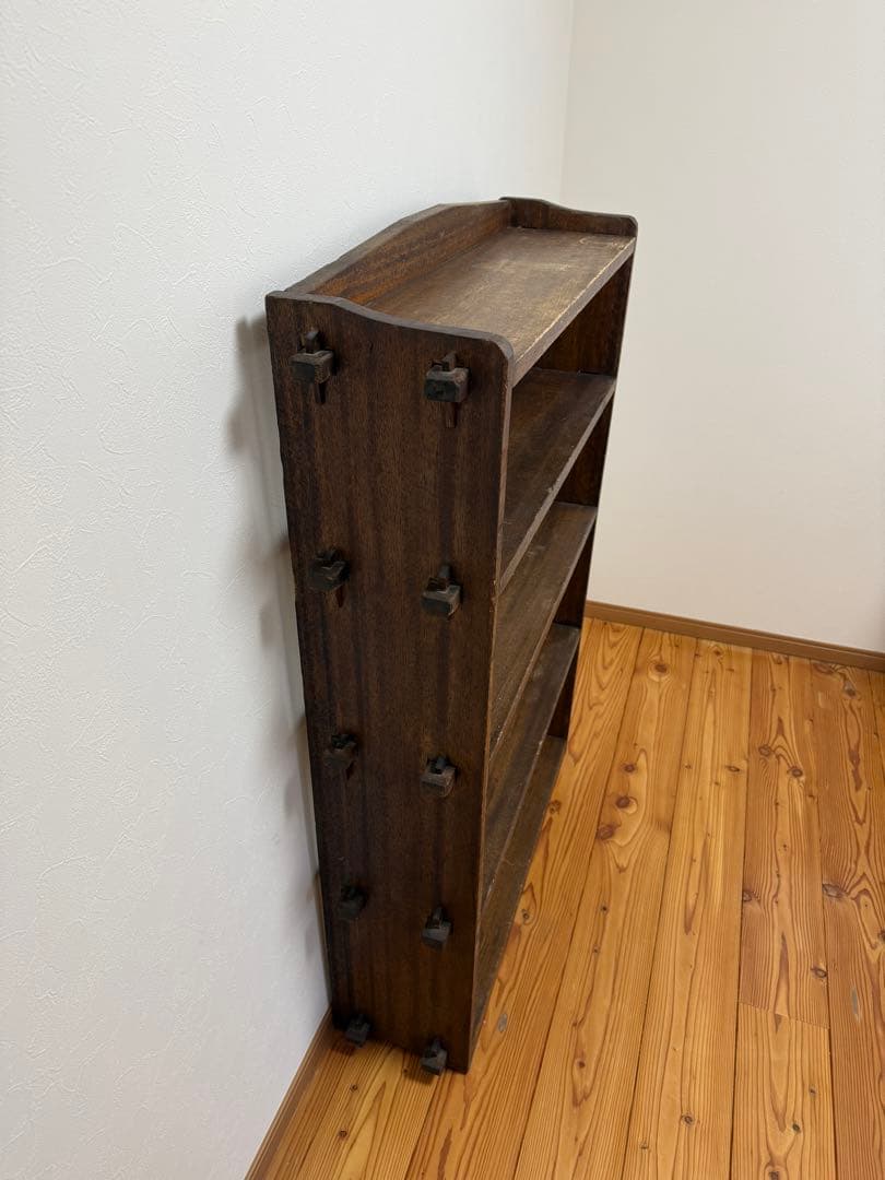 古家具 無垢材 組み木棚 昭和レトロ 飾り棚 本棚 シェルフ アンティーク