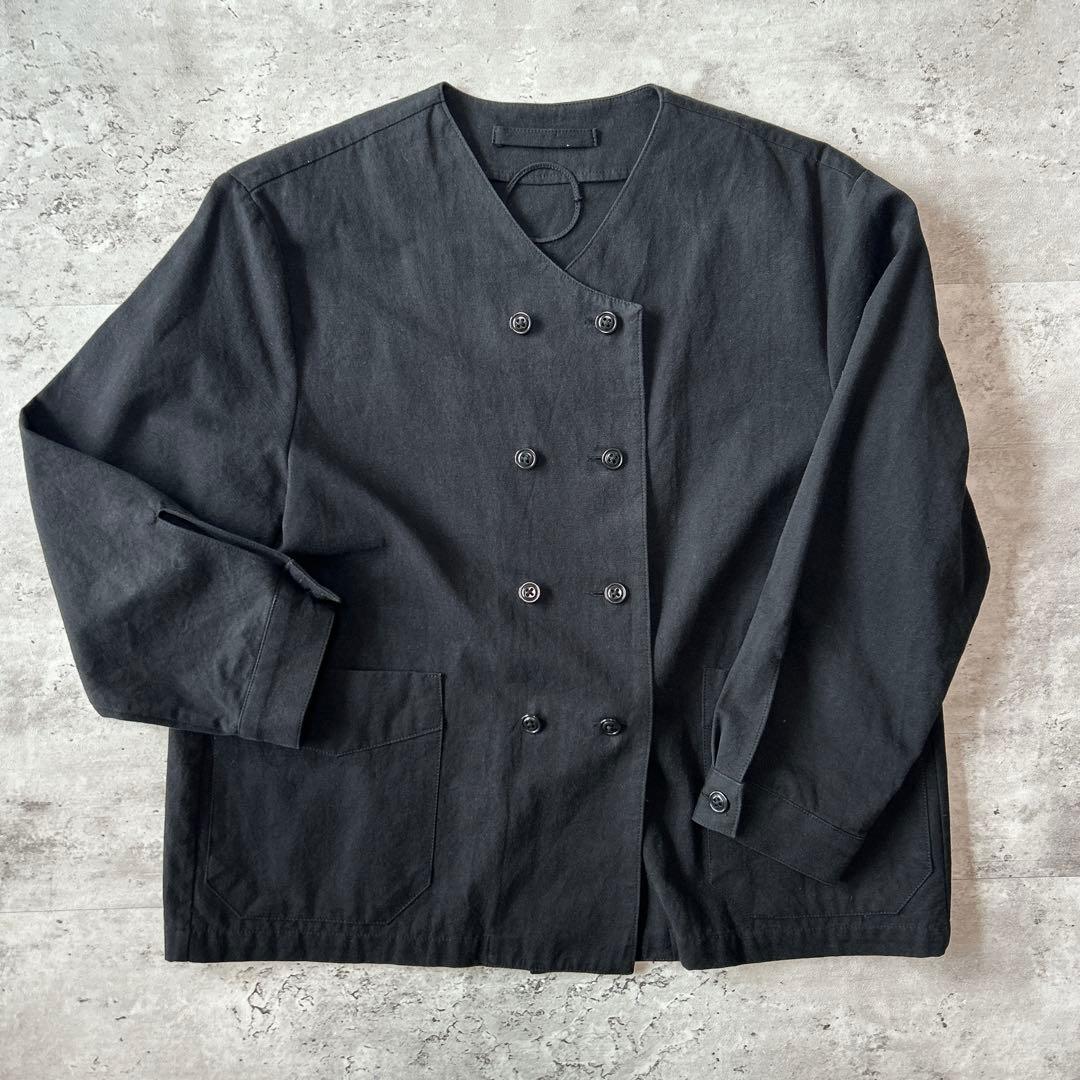 Atelier d’antan ダブルボタンコットンジャケット ブラック 日本製