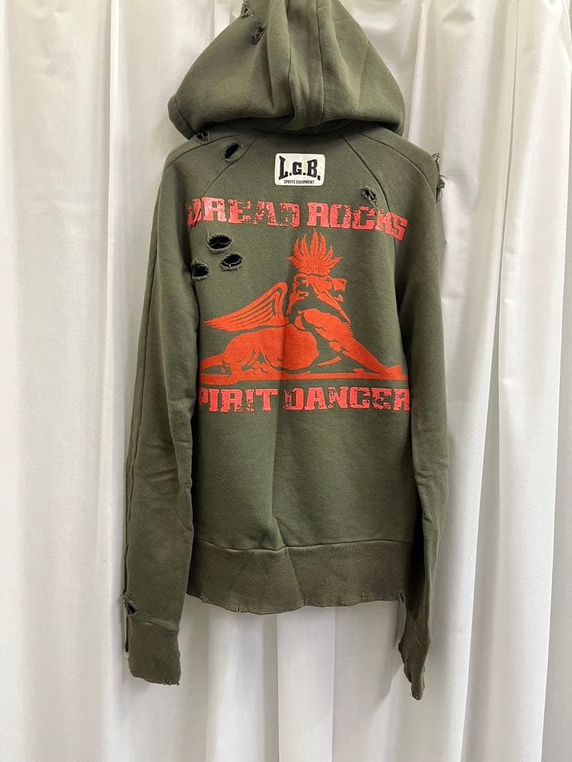 LGB DREAD ROCKS パーカー オリーブグリーン