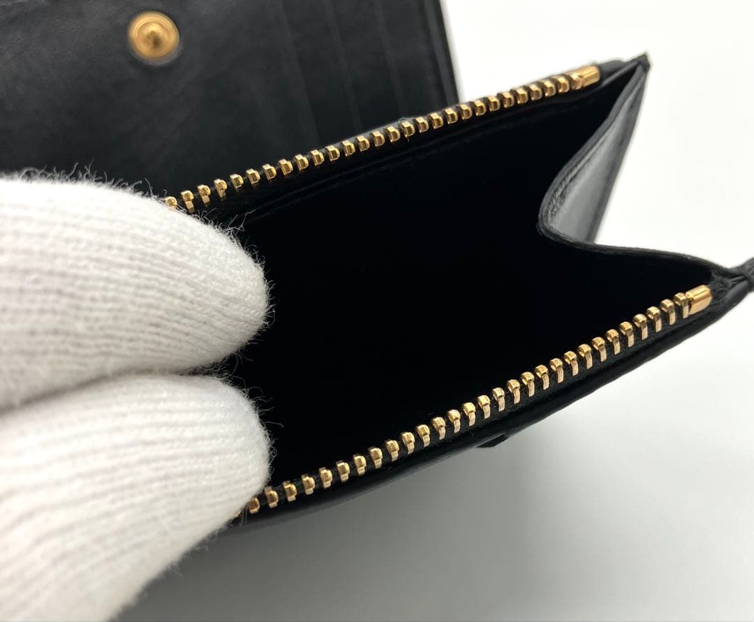 ⭐️極美品 ボッテガ ヴェネタ カセット イントレチャート 二つ折り財布 ブラック