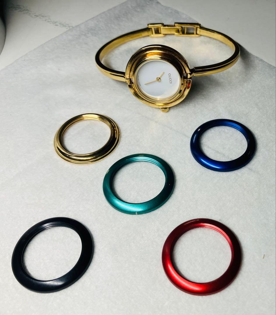 稼働品・GUCCI チェンジベゼル　クォーツ腕時計