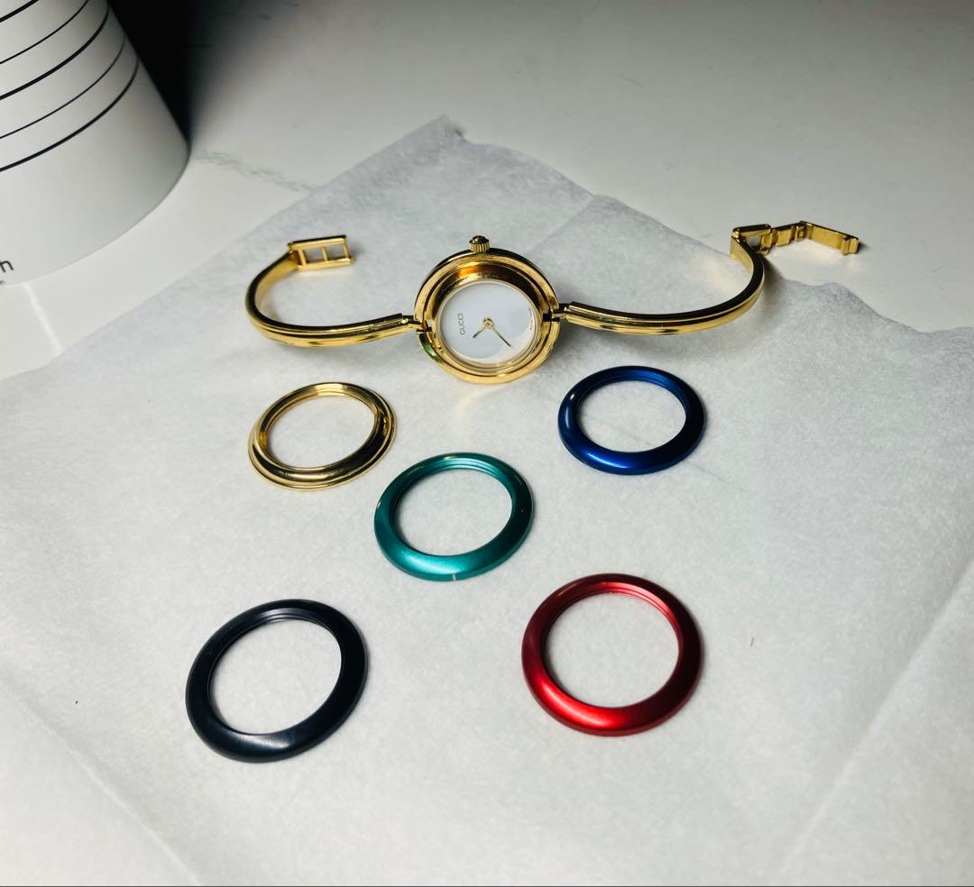 稼働品・GUCCI チェンジベゼル　クォーツ腕時計