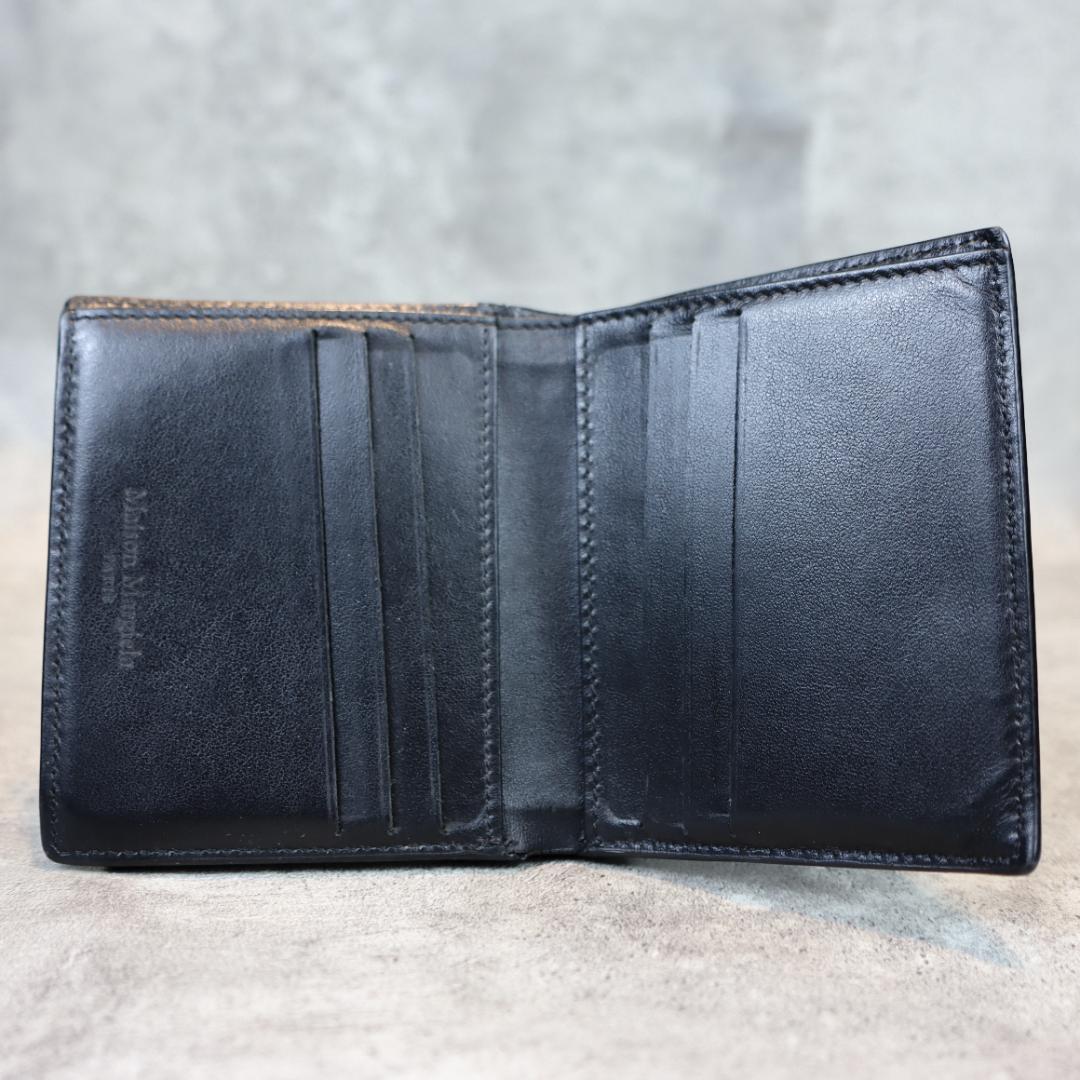 Maison Margiela 二つ折り 財布 レザー ブラック ユニセックス