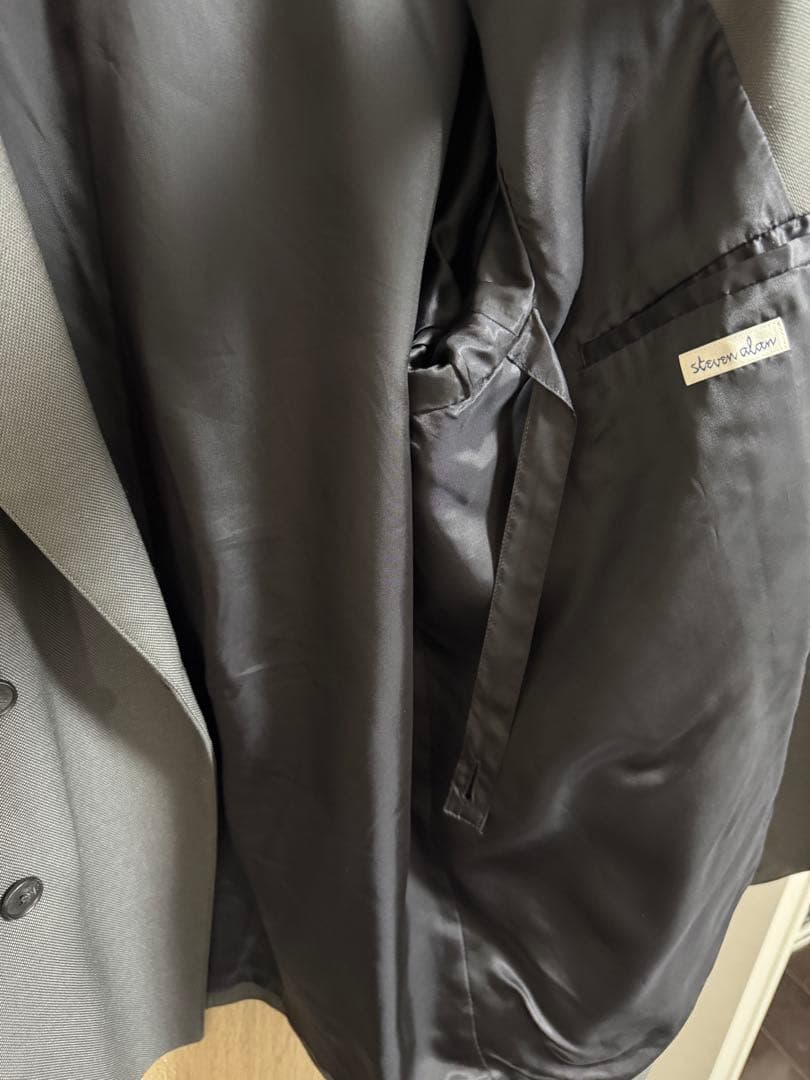 ダークグレー ダブルブレスト テーラードジャケット スティーブン アラン