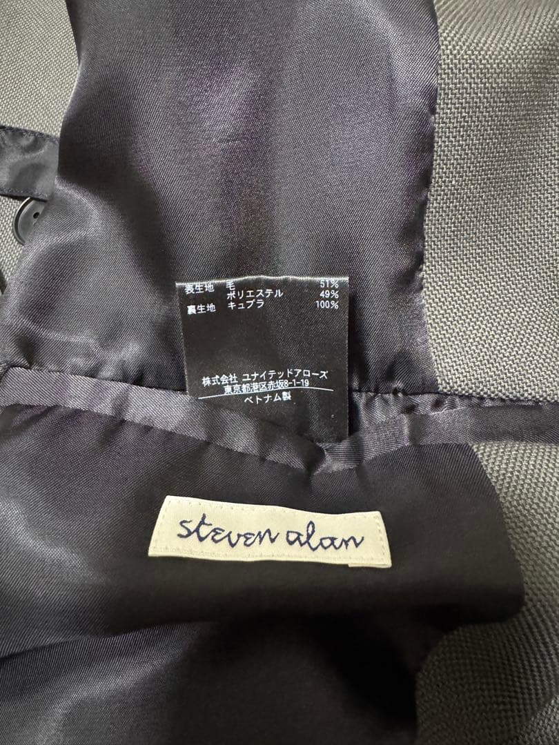 ダークグレー ダブルブレスト テーラードジャケット スティーブン アラン