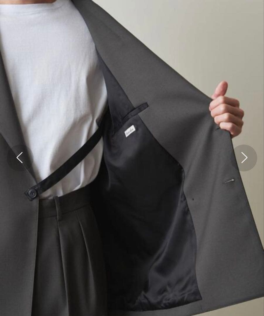 ダークグレー ダブルブレスト テーラードジャケット スティーブン アラン