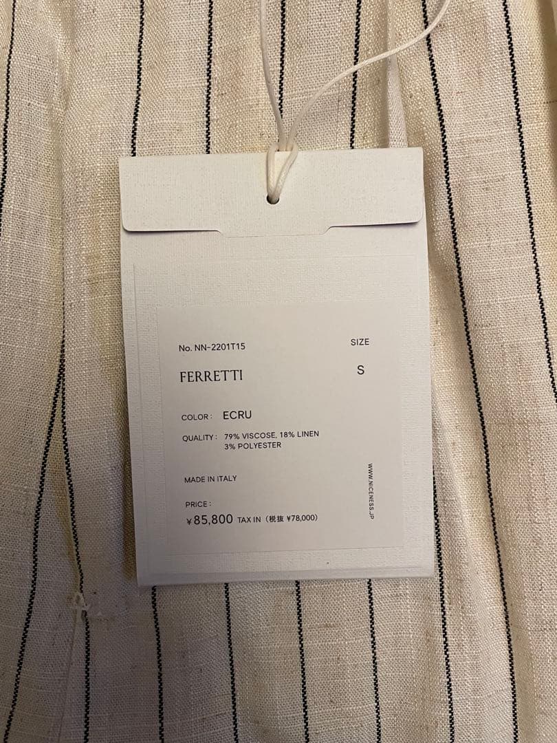 niceness FERRETTI サイズS ecru