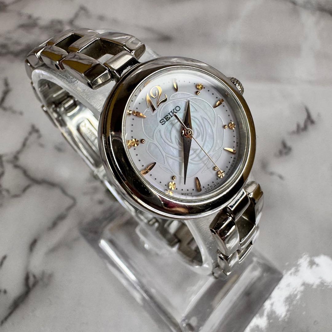 【SEIKO】　LUKIA レディース 腕時計 ローズ シェル ソーラー