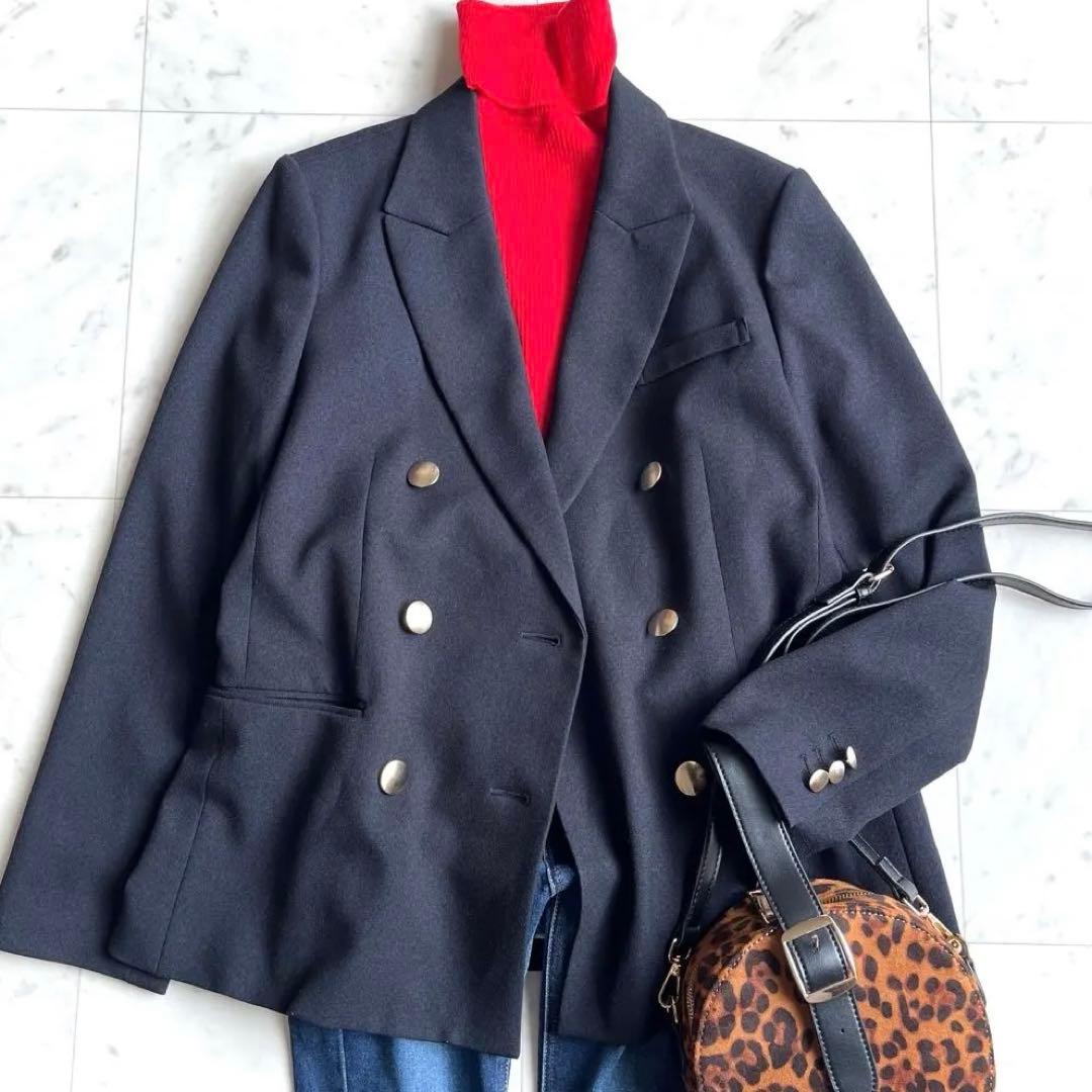 美品 ノーリーズソフィー テーラードジャケット 紺ブレ 金ボタン ネイビー 38