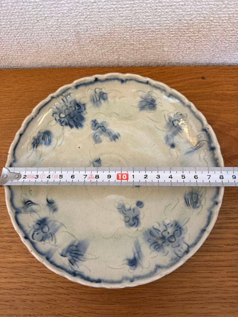イムサエム 染付 安南手 輪花皿 プレート　　 6寸 作家物 うつわ