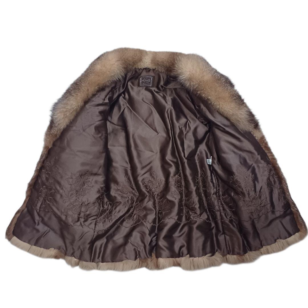 SAGA FOX サガフォックス ファーコート 毛皮 肉厚 13号 ブラウン系