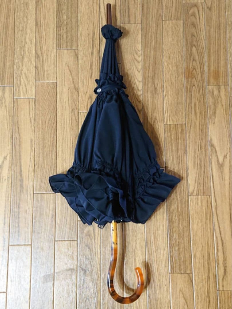 【処分価格☆】ヴィクトリアンメイデン フェアリードールフリルパラソル 黒 使用少