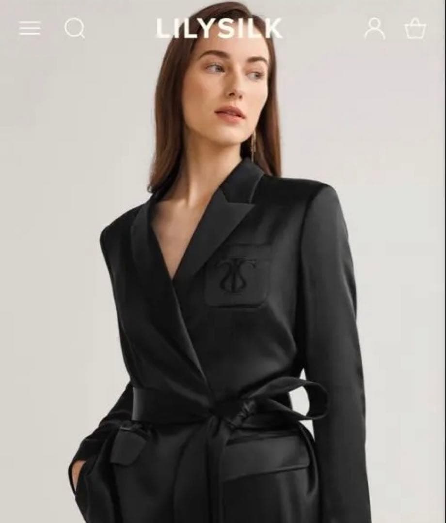 LILYSILK ブラック着心地良い シルク アルピナ ブレザー