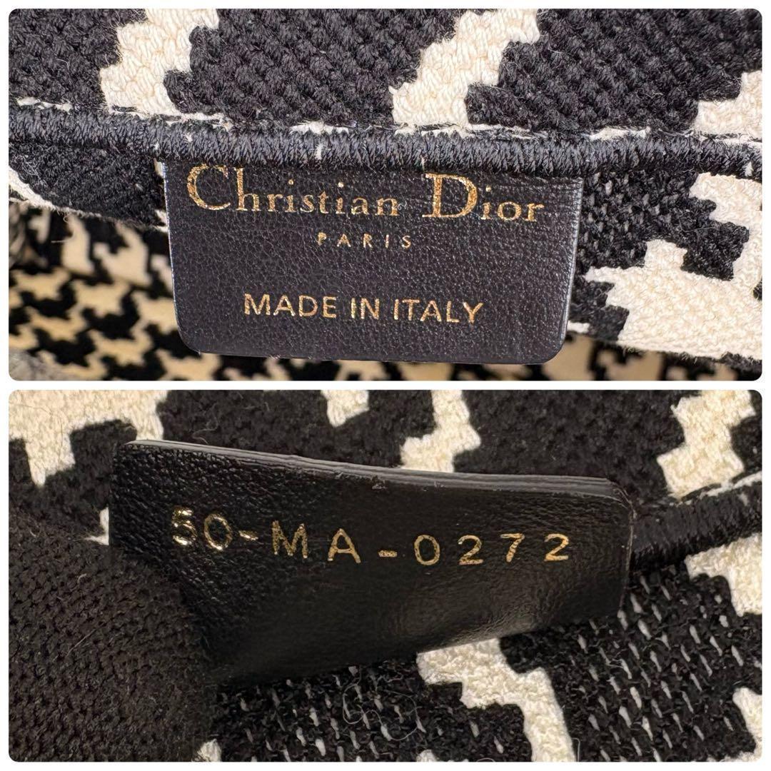 [新品同様] クリスチャン ディオール ブックトート ミディアム 千鳥柄