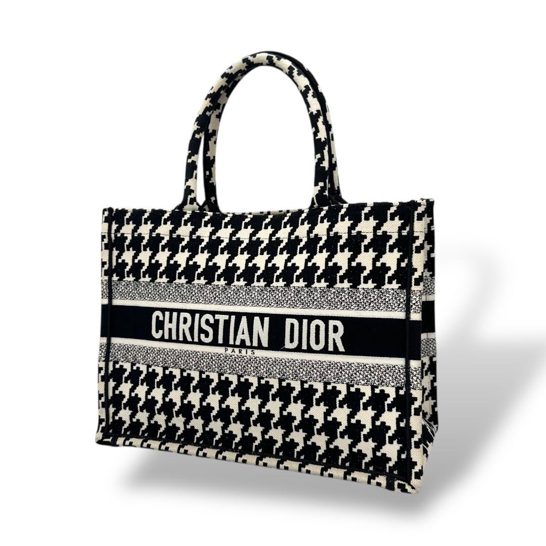 [新品同様] クリスチャン ディオール ブックトート ミディアム 千鳥柄