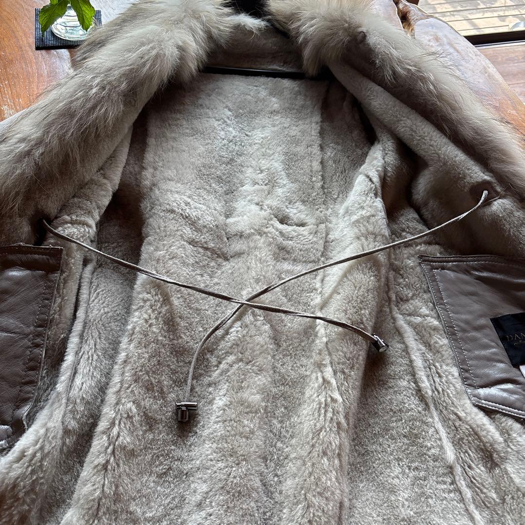 DAMA グレー ムートン　シルバーフォックスロングコート　Mサイズ