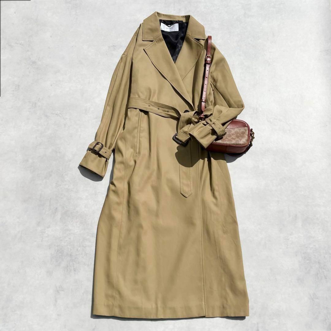 ♡ほぼ未使用　 アドーア コットンツイルロングコート 定価9万　キャメル