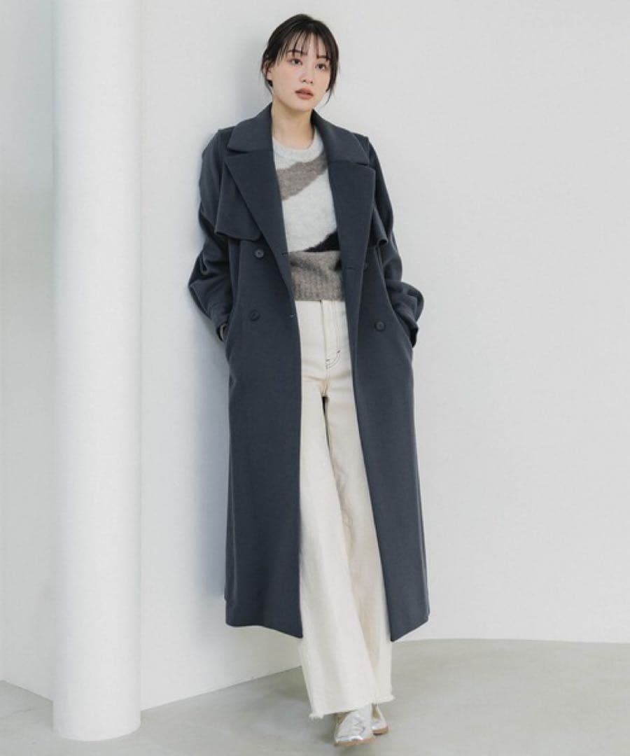 【パブリックトウキョウ】オーバーヨークコート　チャコールグレー