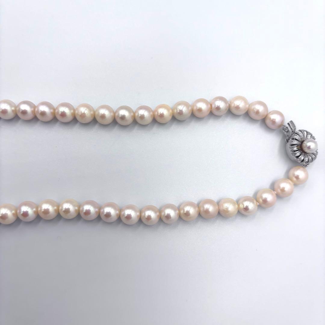 【干渉色◎大珠8mm】あこや本真珠パールネックレス SV刻印 フォーマル冠婚葬祭