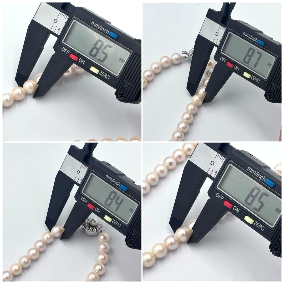 【干渉色◎大珠8mm】あこや本真珠パールネックレス SV刻印 フォーマル冠婚葬祭