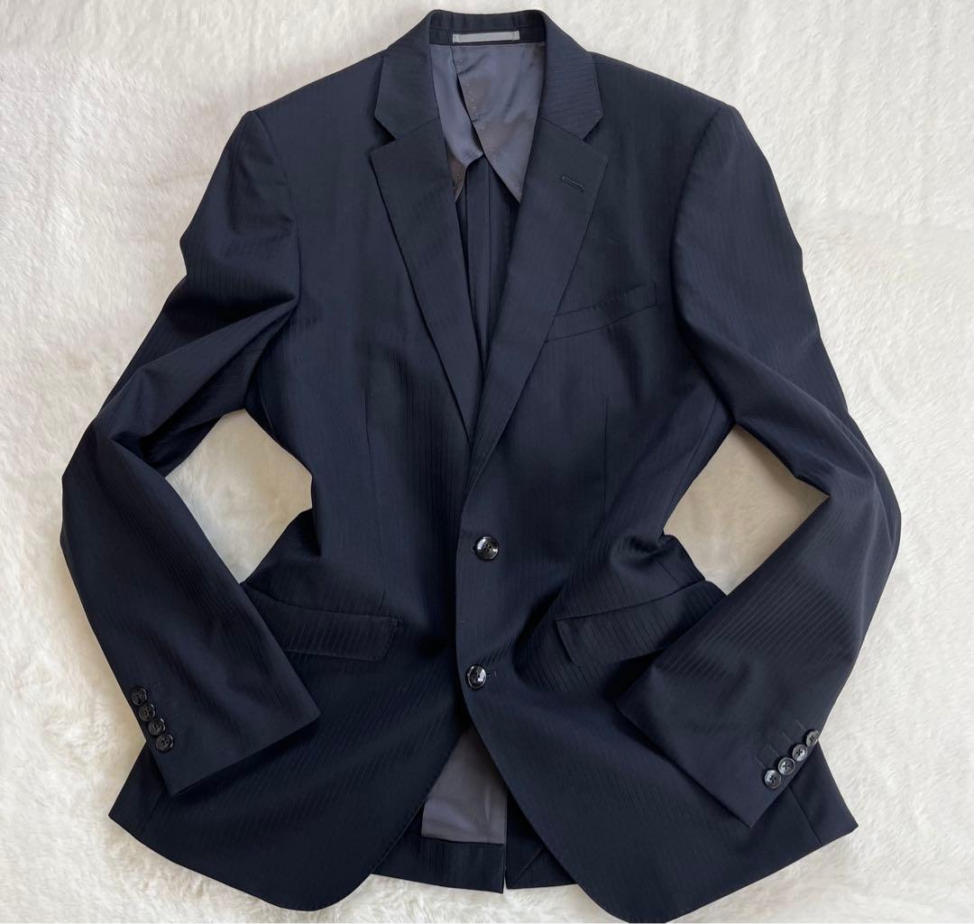 【希少】2WAYストレッチ　スーツ　セットアップ　スリーピーススーツ ストライプ