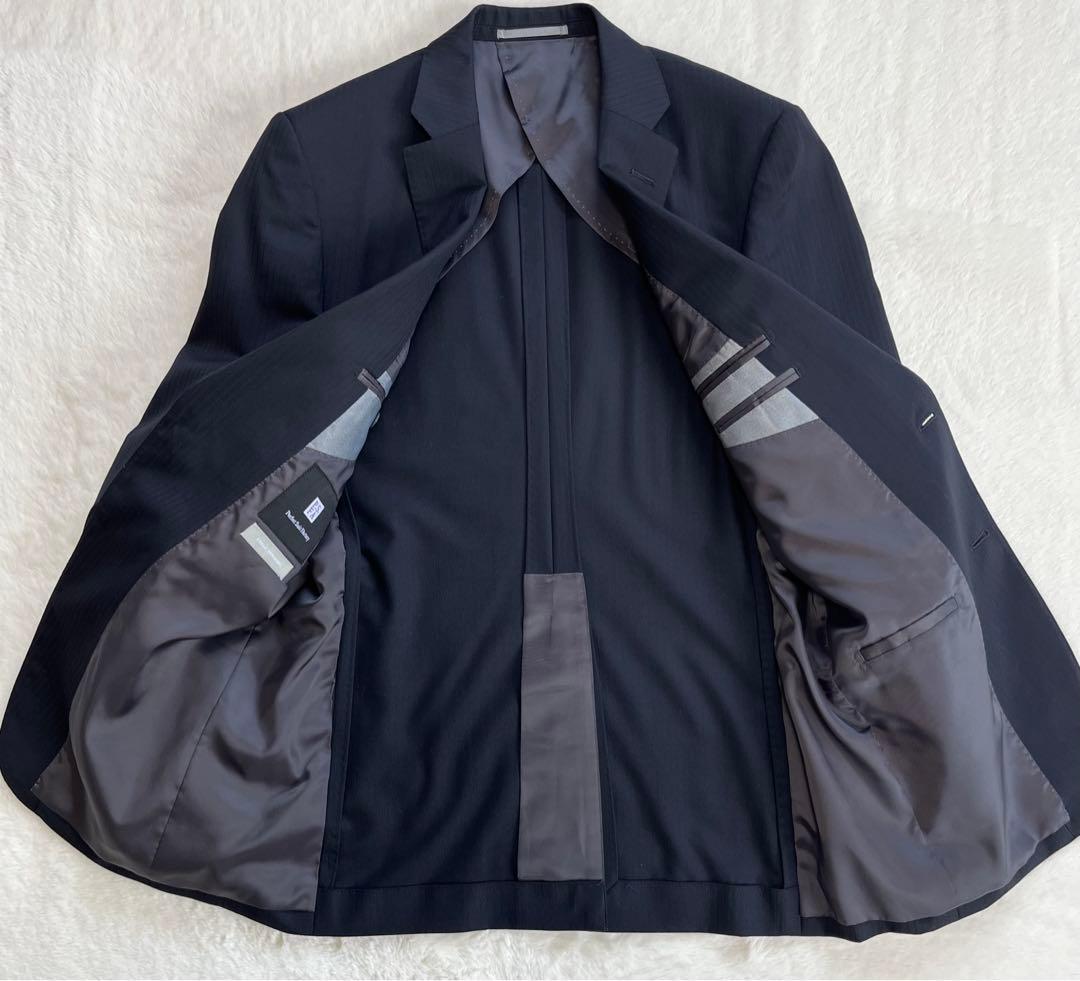 【希少】2WAYストレッチ　スーツ　セットアップ　スリーピーススーツ ストライプ