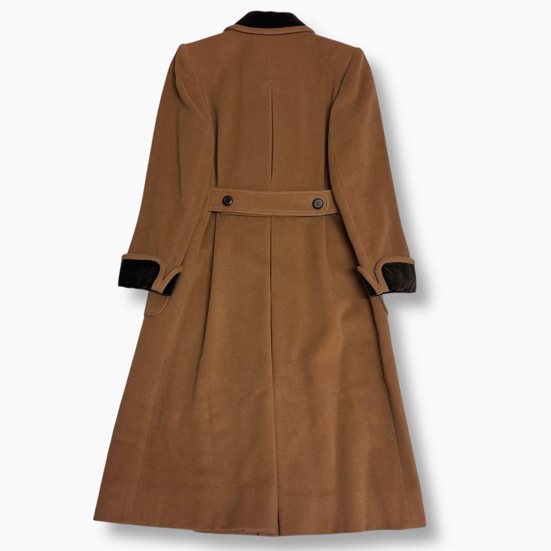 【美品】イヴサンローラン ダブルブレスト ウールコート 別珍ベロア切替