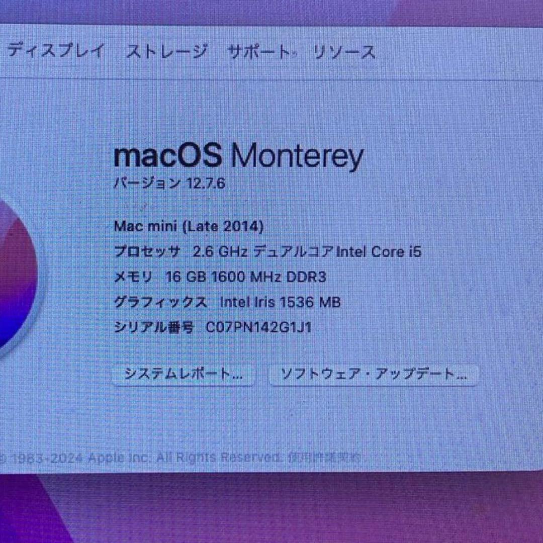 Mac Mini (Late 2014) zメモリ16GB ストレージ2TB