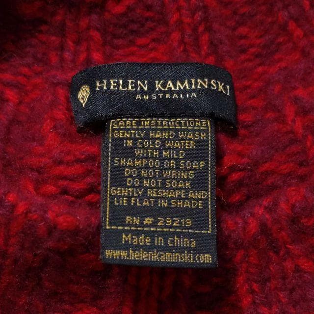 美品★ヘレンカミンスキー★GARDENIA カシミヤ100 帽子 レッド レア