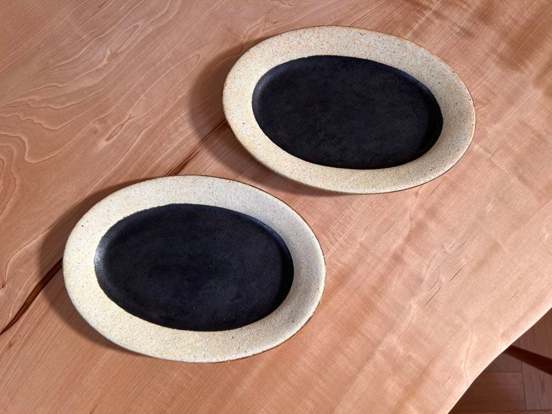 額賀章夫　オーバル皿　2枚セット