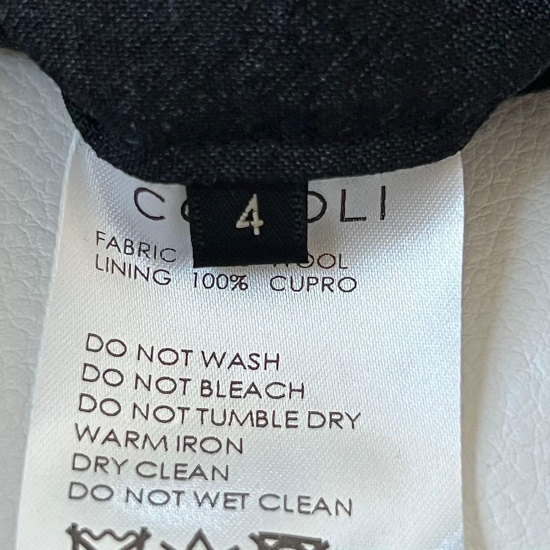 3223【美品】コモリ　ウール2タックパンツ　スラックス 21SS 黒　XL