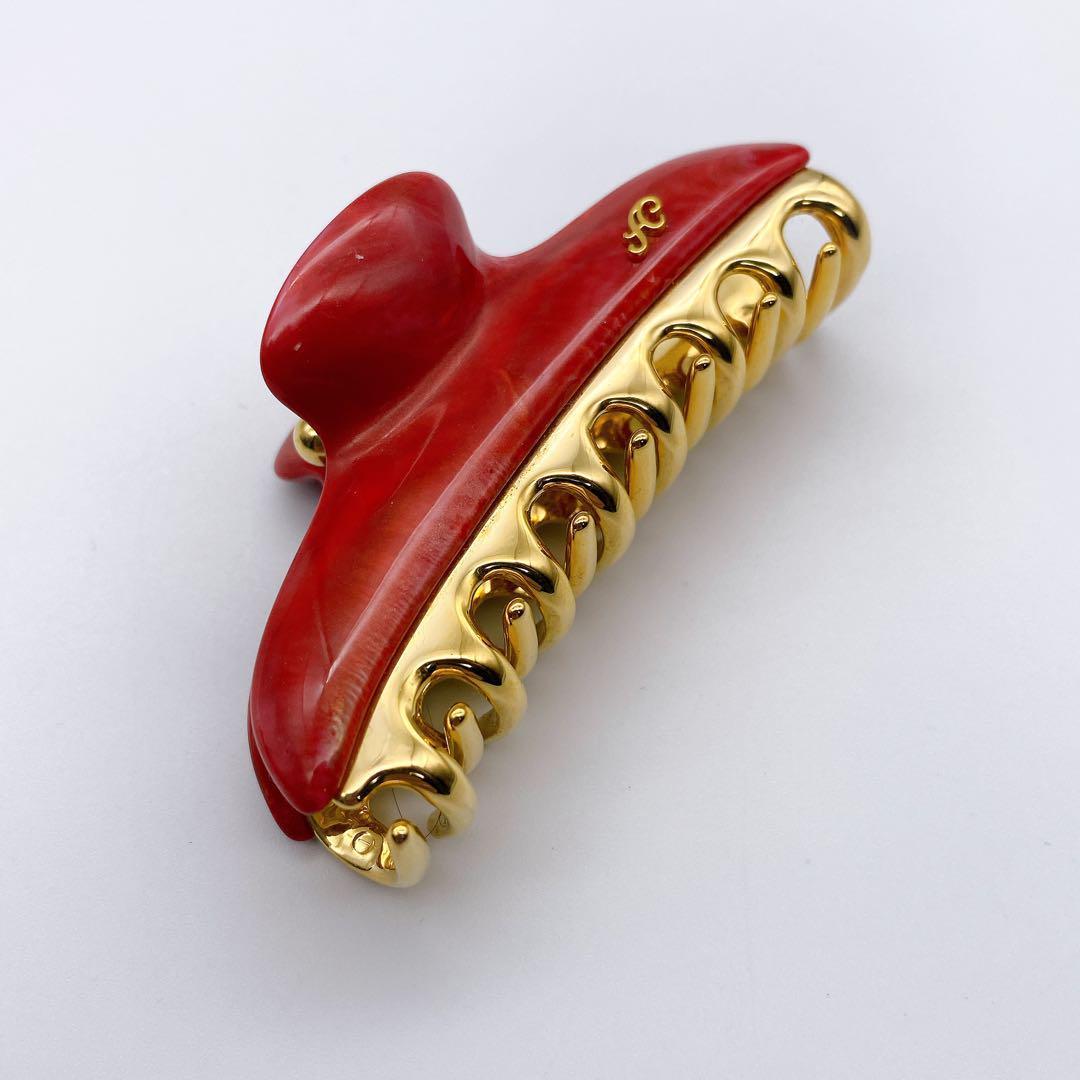 acca アッカ バービークリップ ヘアクリップ レッド 赤 マーブル 袋付き