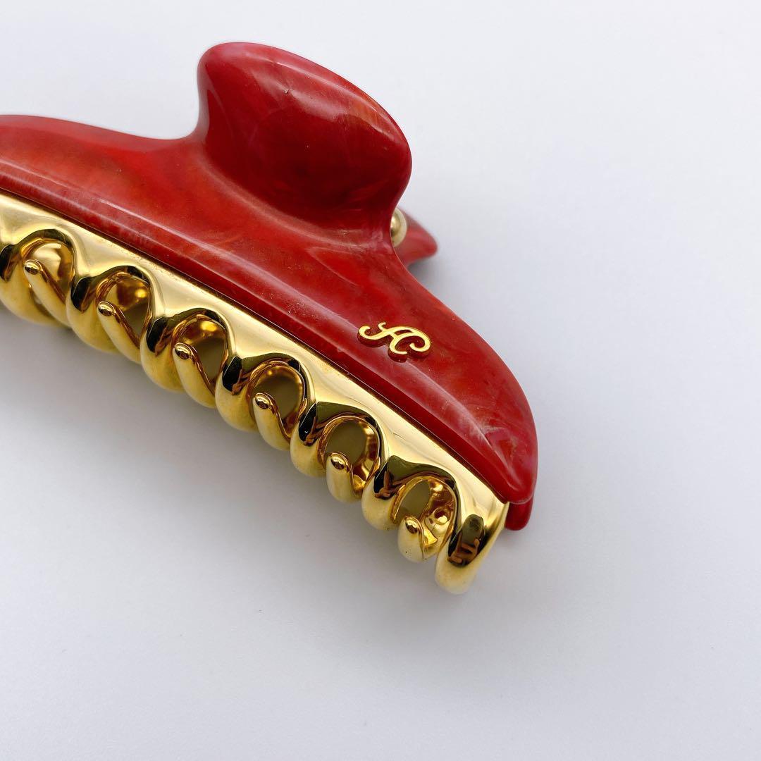 acca アッカ バービークリップ ヘアクリップ レッド 赤 マーブル 袋付き