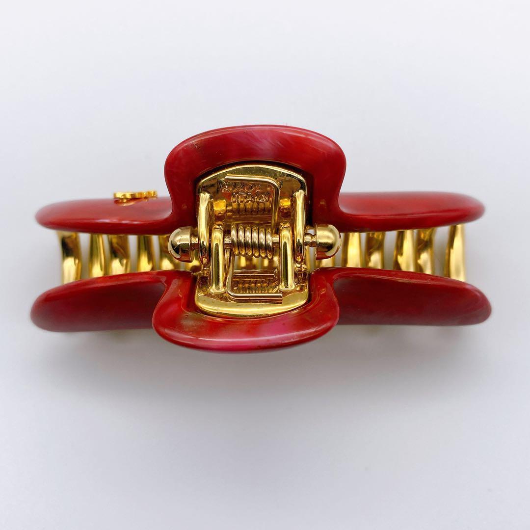 acca アッカ バービークリップ ヘアクリップ レッド 赤 マーブル 袋付き