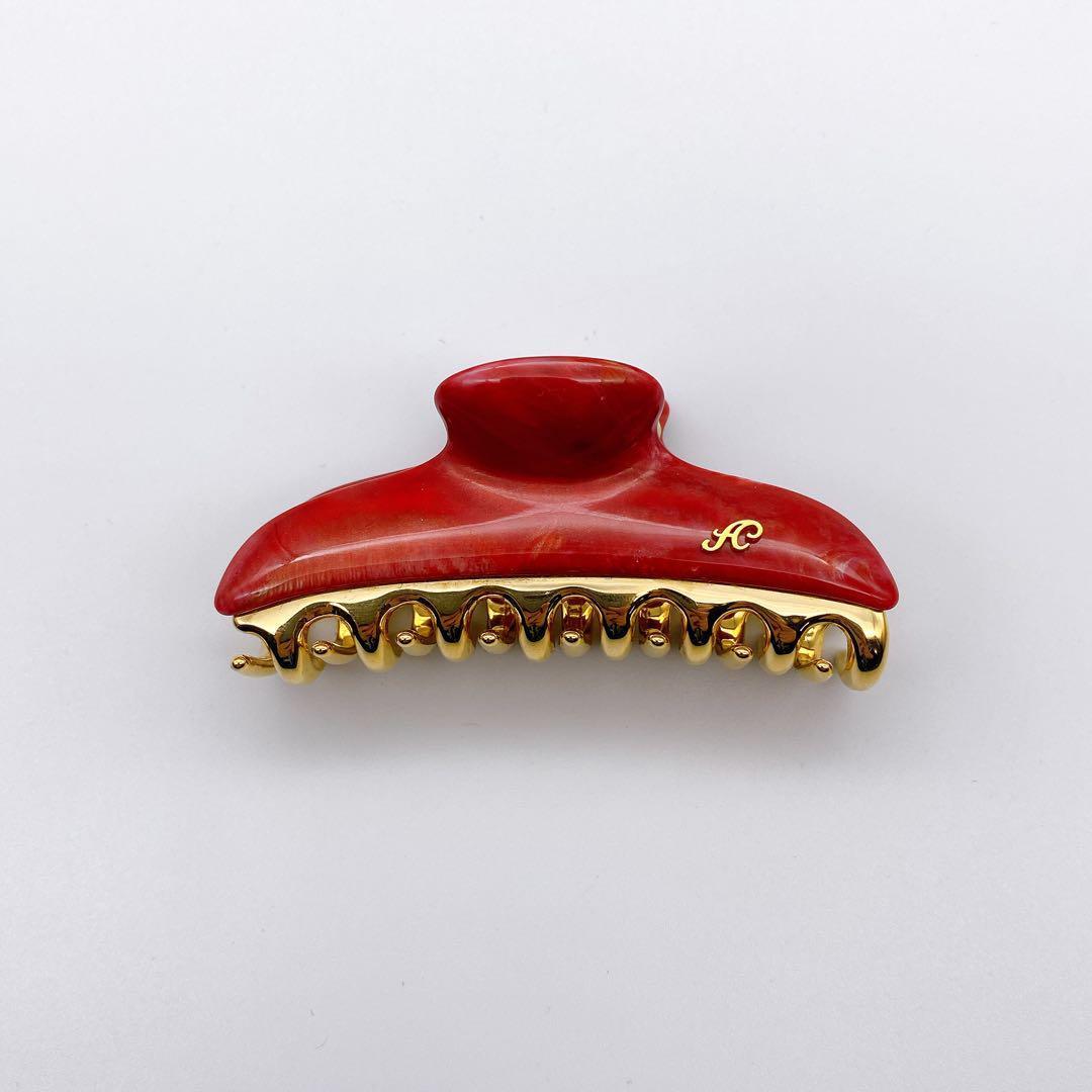 acca アッカ バービークリップ ヘアクリップ レッド 赤 マーブル 袋付き