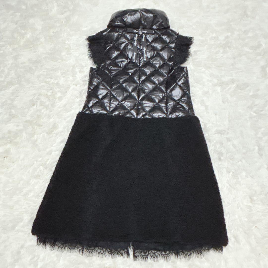 スーパービューティー　ダウンロングジレ ダウンベスト　ボア　レース　切り替え40