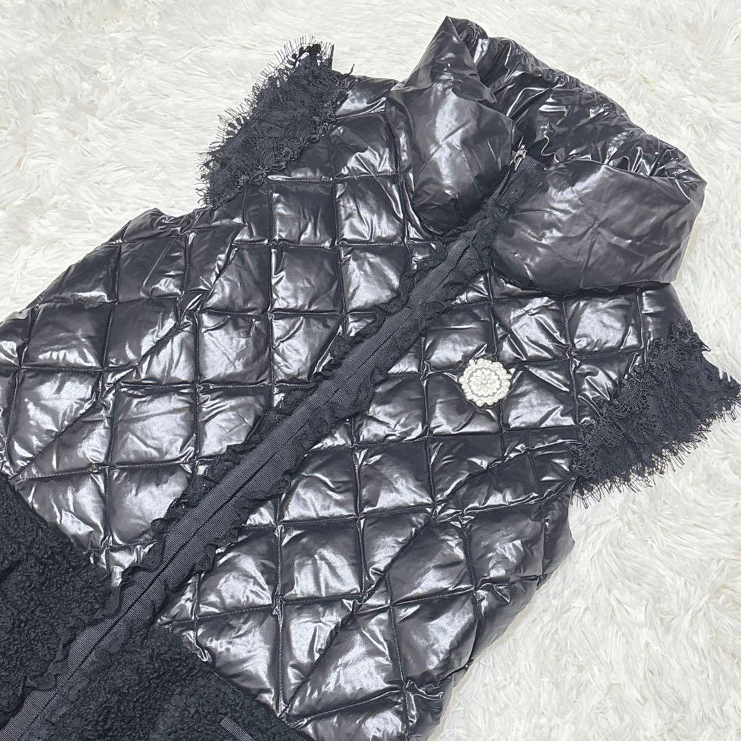 スーパービューティー　ダウンロングジレ ダウンベスト　ボア　レース　切り替え40