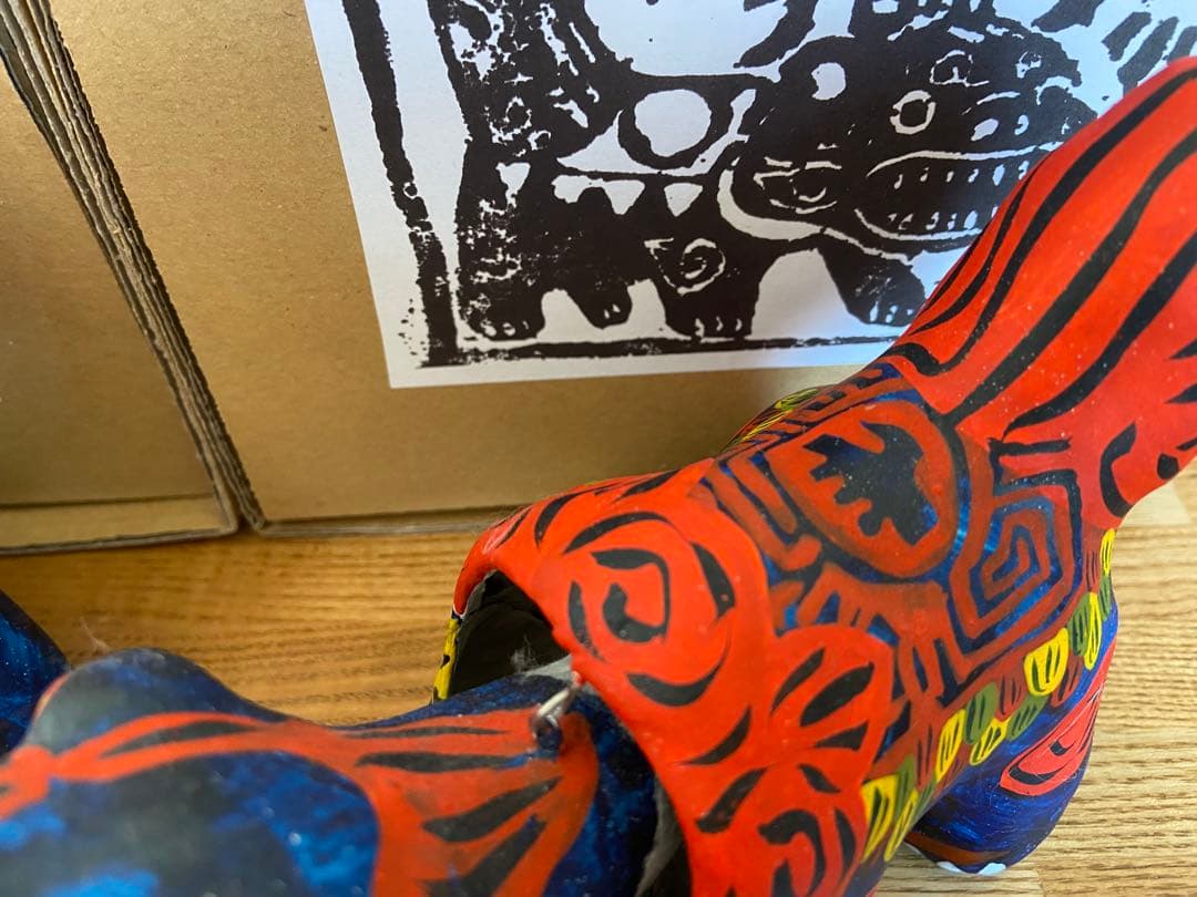 特注品 琉球張子 豊永盛人 ロードワークス シーサー2体セット 阿吽