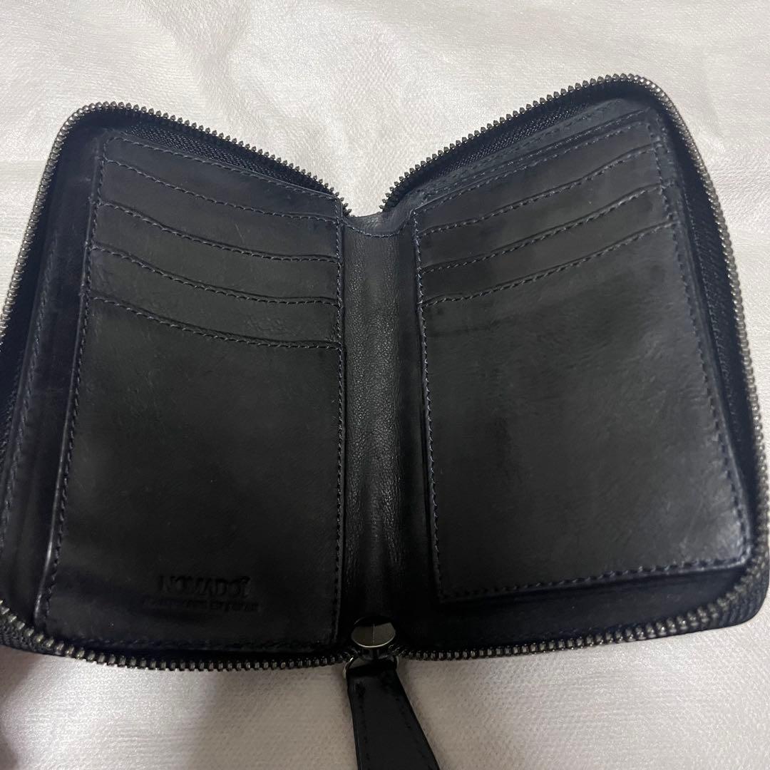 NOMADOI ミドルラウンド　財布　ノマドイ　ラウンドジップ　折財布　ブラック
