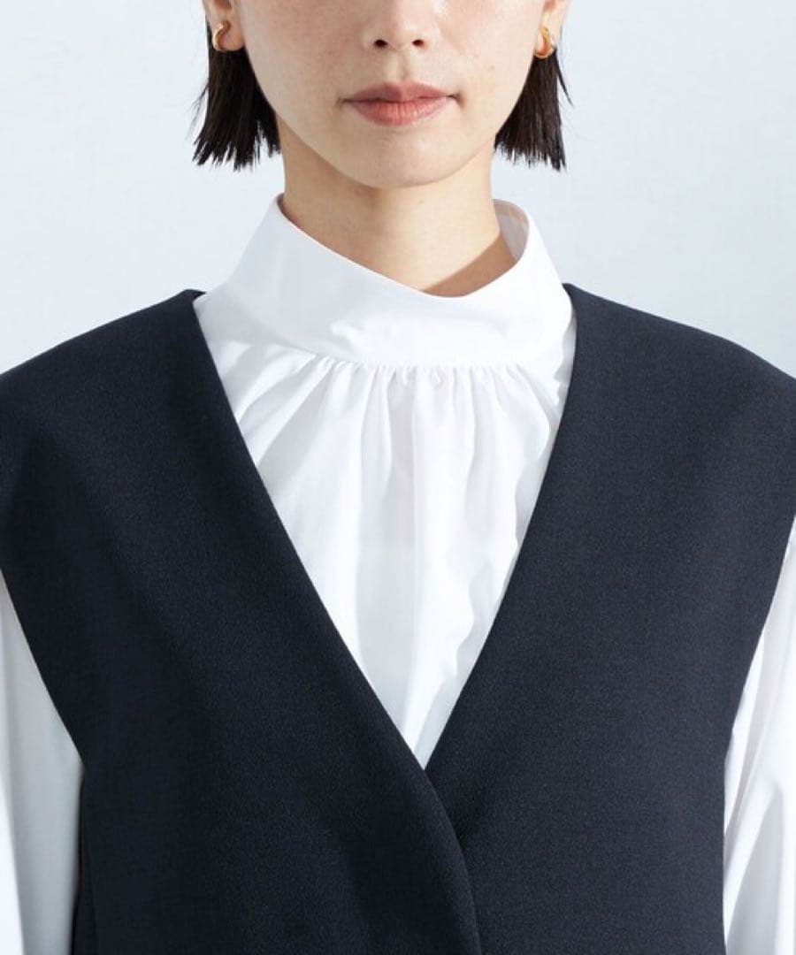 green label relaxing ソフト ジョーゼット ペプラム ジレ